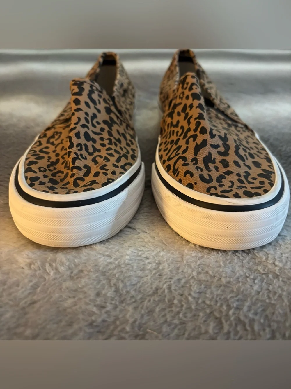Keds Double Decker Leopard Print Canvas Slip On Sneakers Women’s 6.5